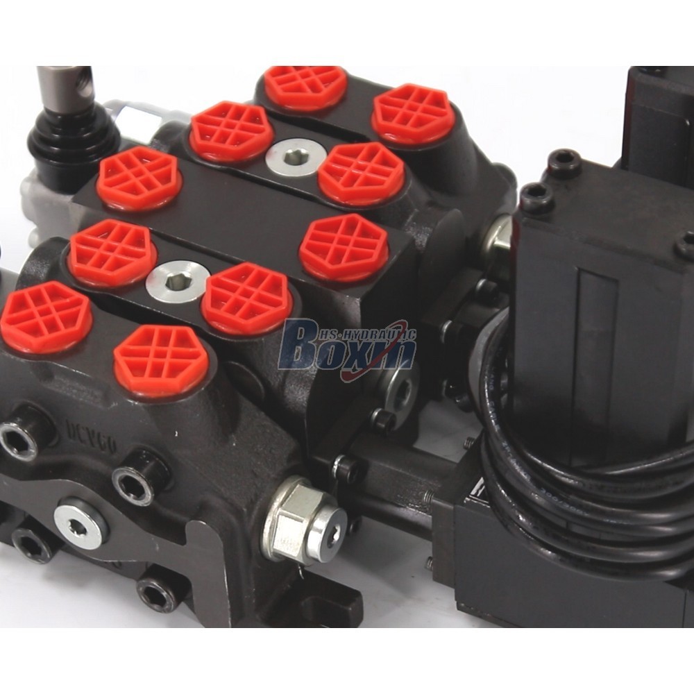 DCV60 Hydraulic 2 Spool Sectional Directional Valve with Electric Motor detail image